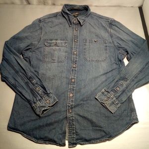 Eddie Bauer Classic Fit Rugged Denim Button-Front